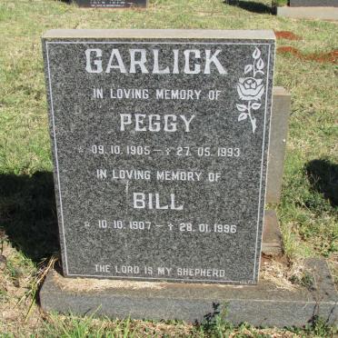 GARLICK Bill 1907-1996 &amp; Peggy 1905-1993