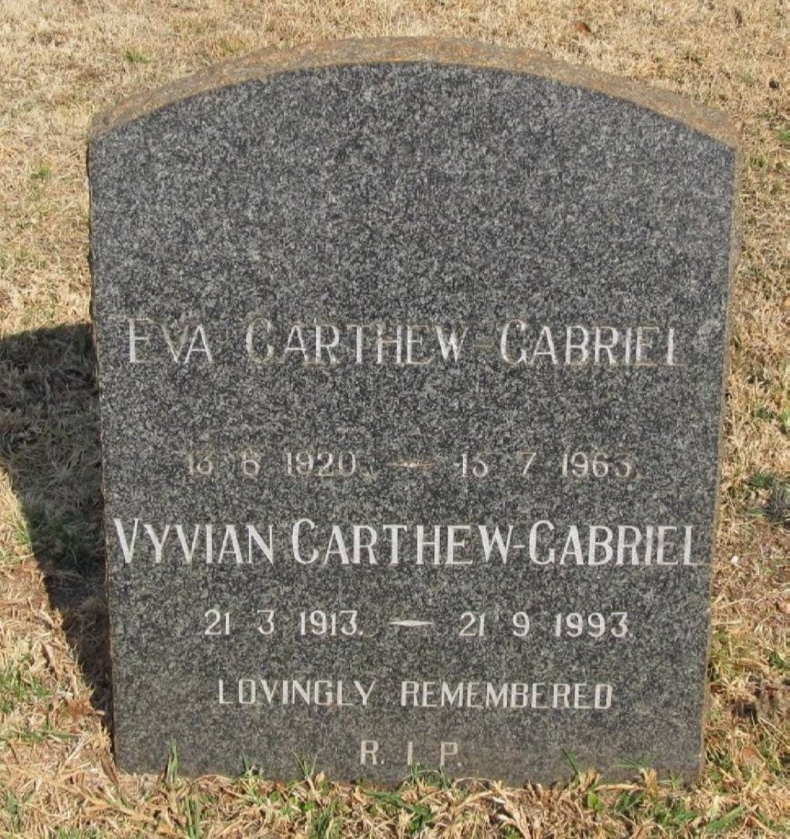GABRIEL Vyvian, CARTHEW 1913-1993 &amp; Eva 1920-1963
