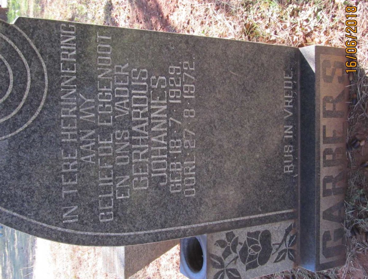 GARBERS Gerhardus Johannes 1929-1972