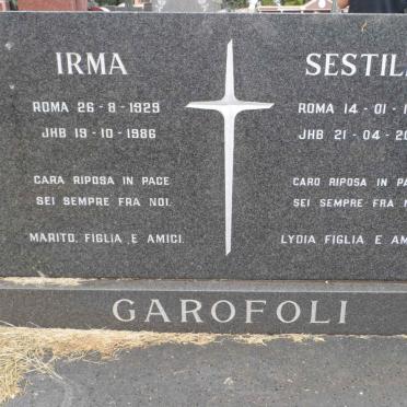 GAROFOLI Sestilio 1924-2000 &amp; Irma 1929-1986