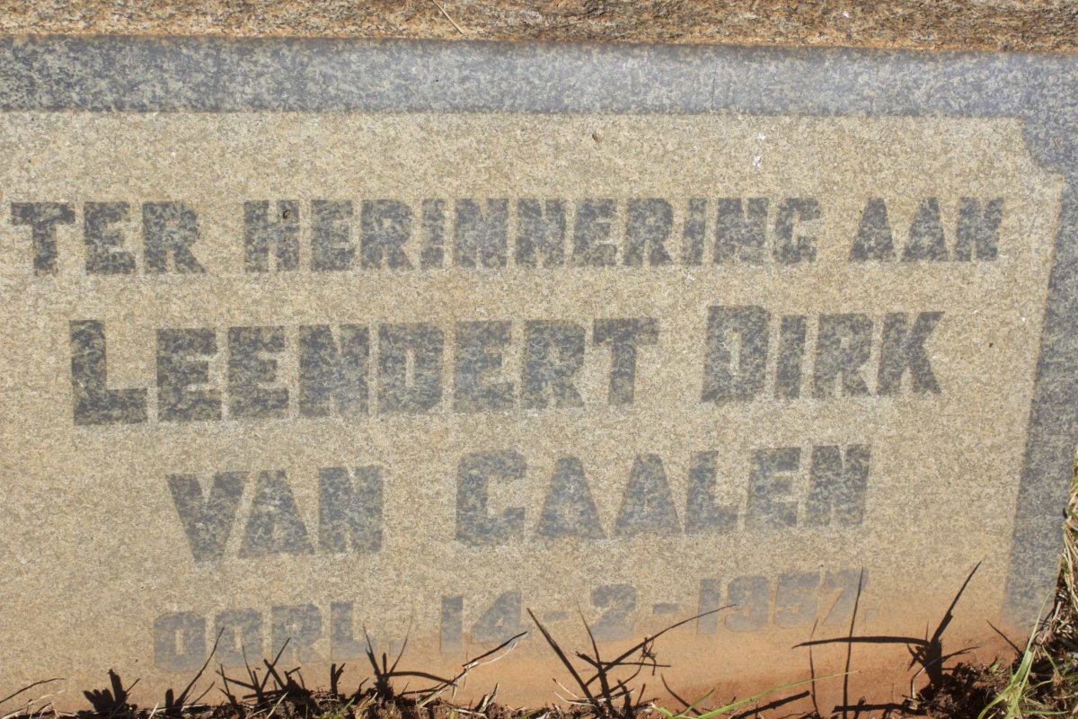 GAALEN Leendert Dirk, van -1957