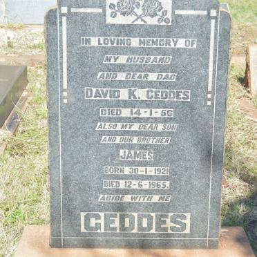 GEDDES David K. -1956 :: GEDDES James 1921-1965