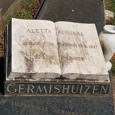GERMISHUIZEN Aletta Adriana nee DU PLESSIS 1907-1959 :: GERMISHUIZEN Christiaan nee DU PLESSIS 1928-2009