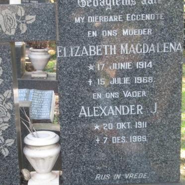 GERMISHUIZEN Alexander J. 1911-1989 &amp; Elizabeth Magdalena 1914-1968