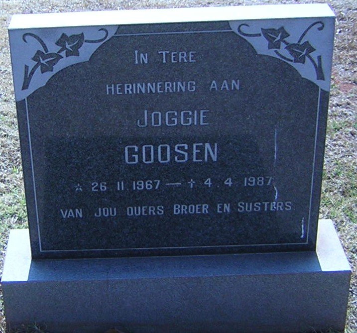 GOOSEN Joggie 1967-1987