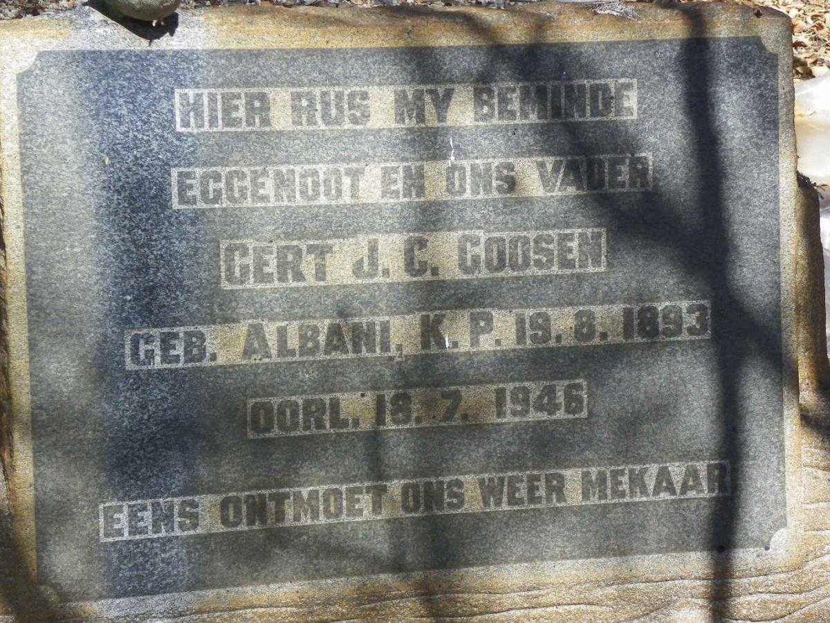 GOOSEN Gert J.C. 1893-1946