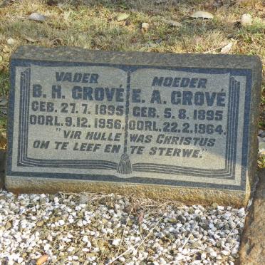 GROVE B.H. 1895-1956 &amp; E.A. 1895-1964