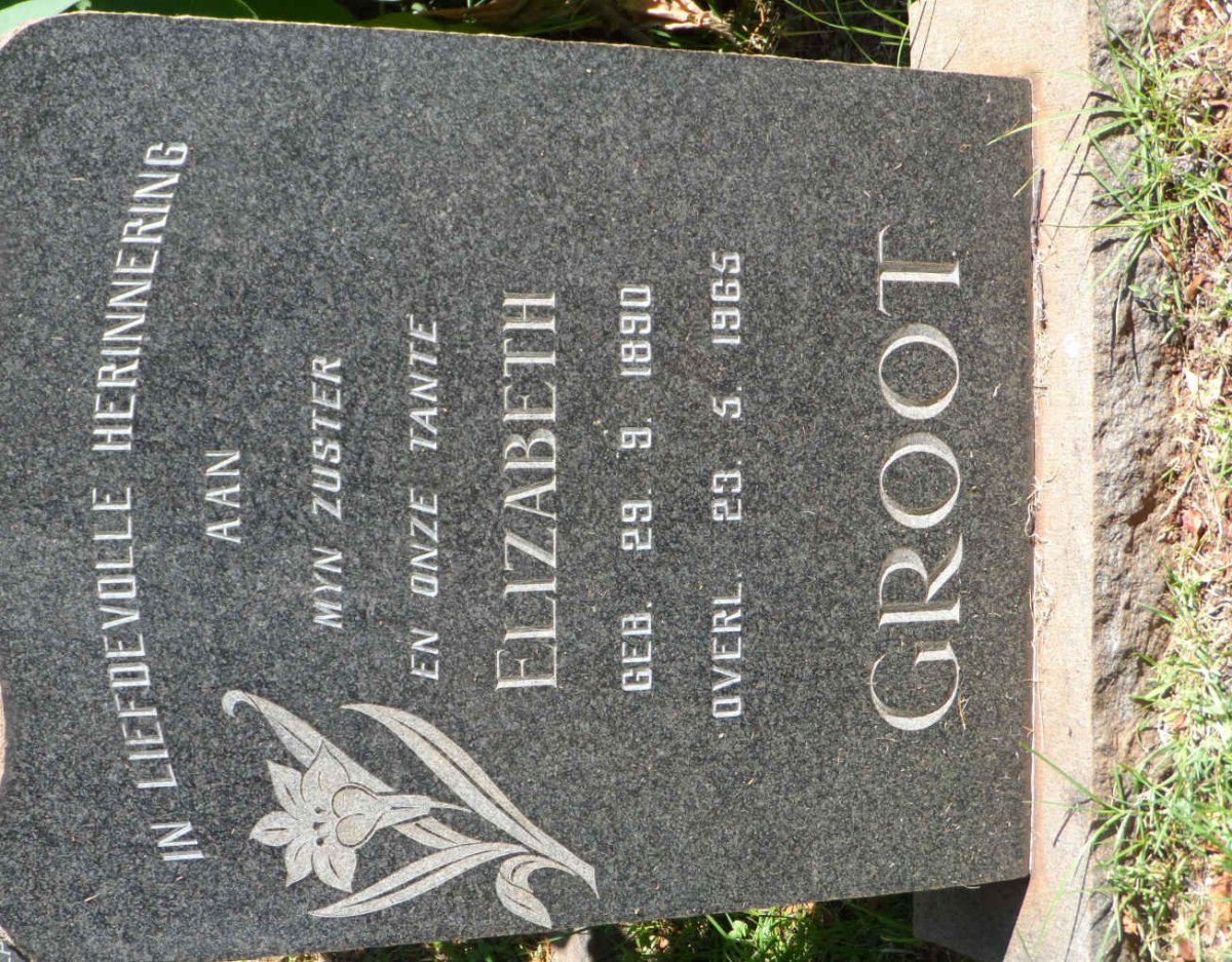 GROOT Elizabeth 1890-1965