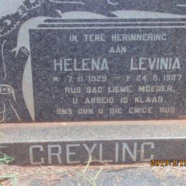 GREYLING Helena Levinia 1929-1987