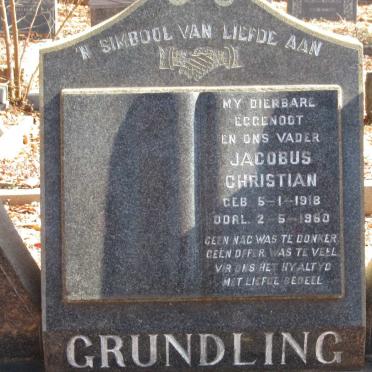 GRUNDLING Jacobus Christian 1918-1960