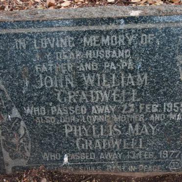GRADWELL John William -1959 &amp; Phyllis May -1977