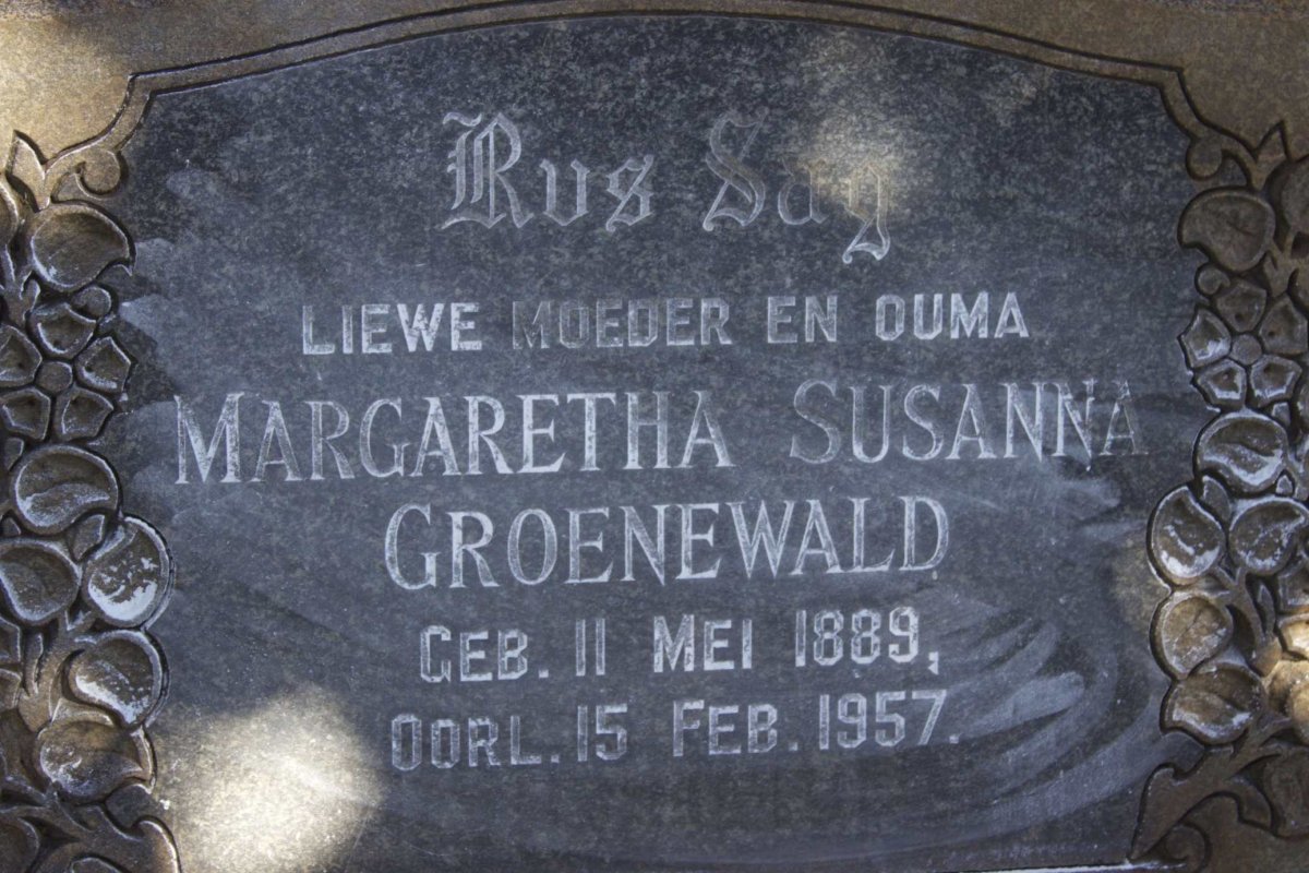 GROENEWALD Margaretha Susanna 1889-1957