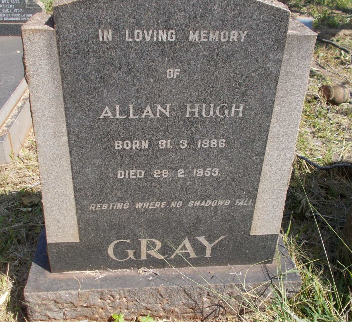 GRAY Allan Hugh 1886-1953