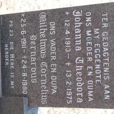 GRYP Wilhelmus Cornelius Bernarous, van der 1911-1980 &amp; Johanna Theodora 1913-1975