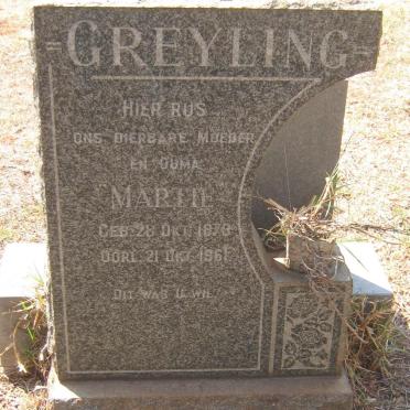 GREYLING Martie 1879-1961