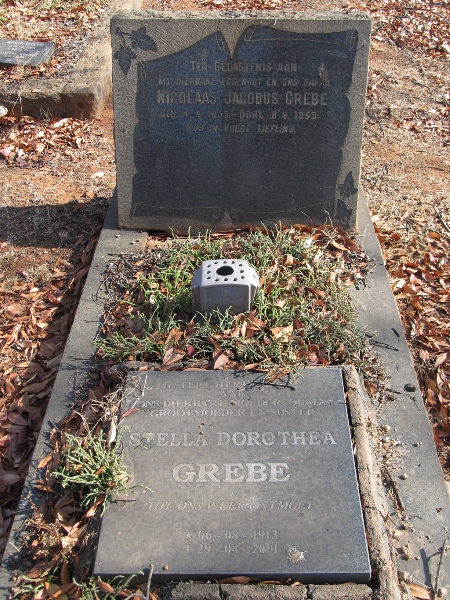 GREBE Nicolaas Jacobus 1905-1959 &amp; Stella Dorothea 1913-2001