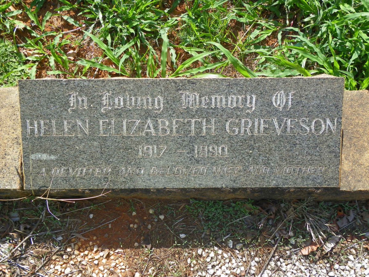 GRIEVESON Ronald Eustace 1909-1998 &amp; Helen Elizabeth 1917-1990 :: GRIEVESON Georgina Elizabeth 1949-1960