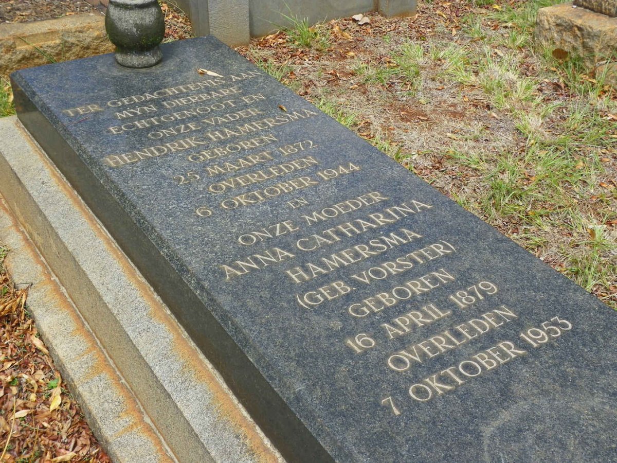 HAMERSMA Hendrik 1872-1944 &amp; Anna Catharina VORSTER 1879-1953