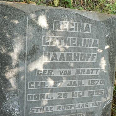 HAARHOFF Regina Catherina nee VON BRATT 1870-1955