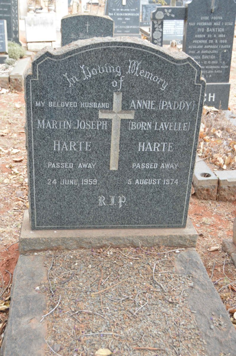 HARTE Martin Joseph -1959 &amp; Annie LAVELLE -1974