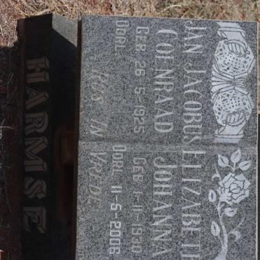 HARMSE Jan Jacobus Coenraad 1925- &amp; Elizabeth Johanna 1930-2006