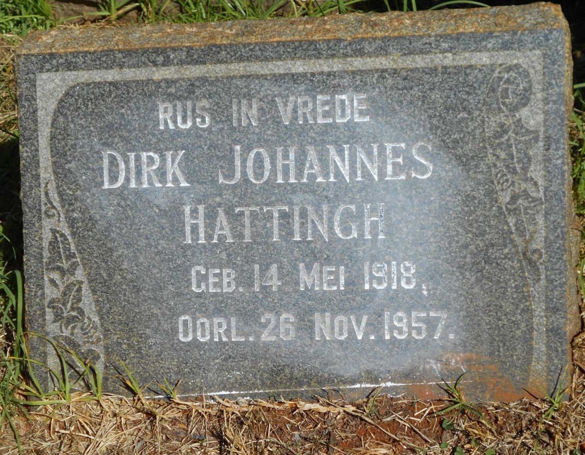 HATTINGH Dirk Johannes 1918-1957
