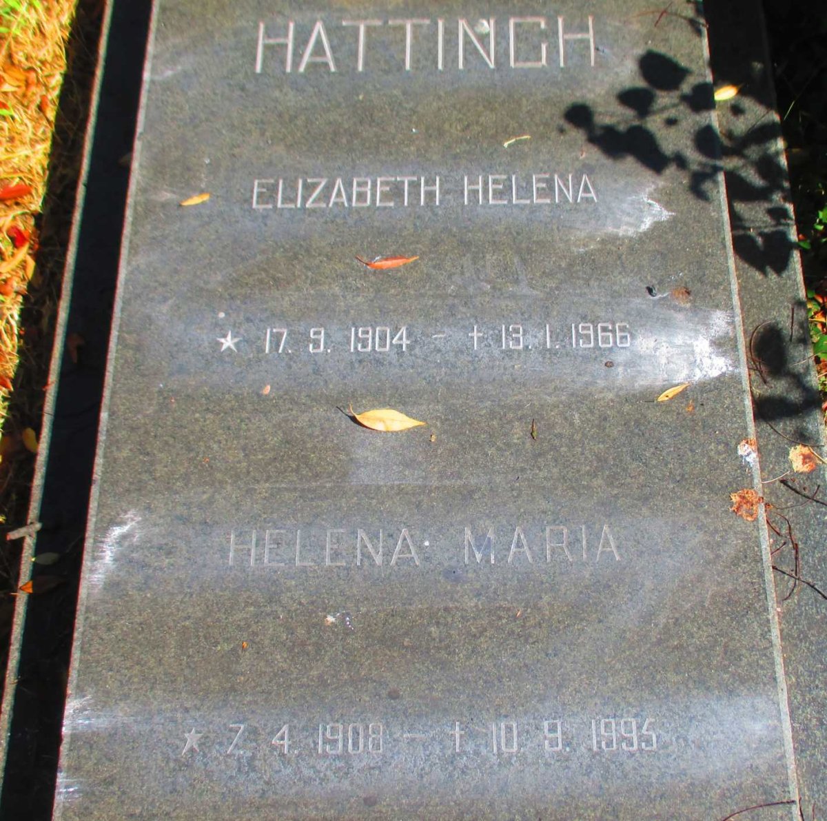 HATTINGH Elizabeth Helena 1904-1966 :: HATTINGH Helena Maria 1908-1995