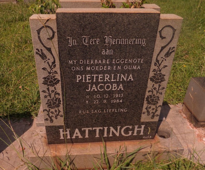 HATTINGH Pieterlina Jacoba 1913-1984