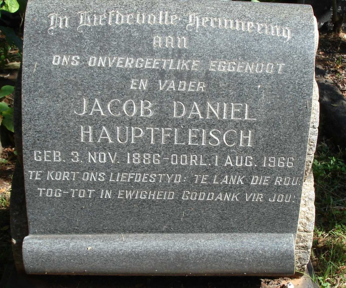 HAUPTFLEISCH Jacob Daniel 1886-1966