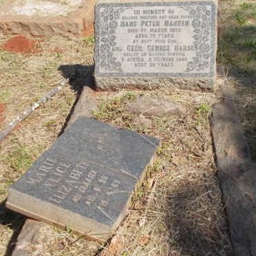 HANSEN Hans Peter -1953 &amp; Marie Alice Elizabeth CLAASEN 1888-1965 :: HANSEN Cecil George -1941