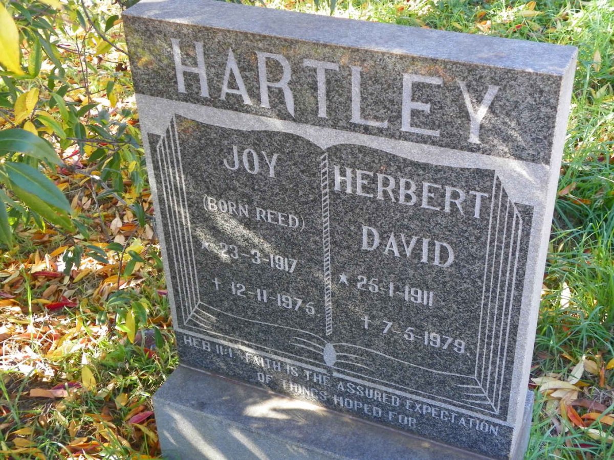 HARTLEY Herbert David 1911-1979 &amp; Joy REED 1917-1975