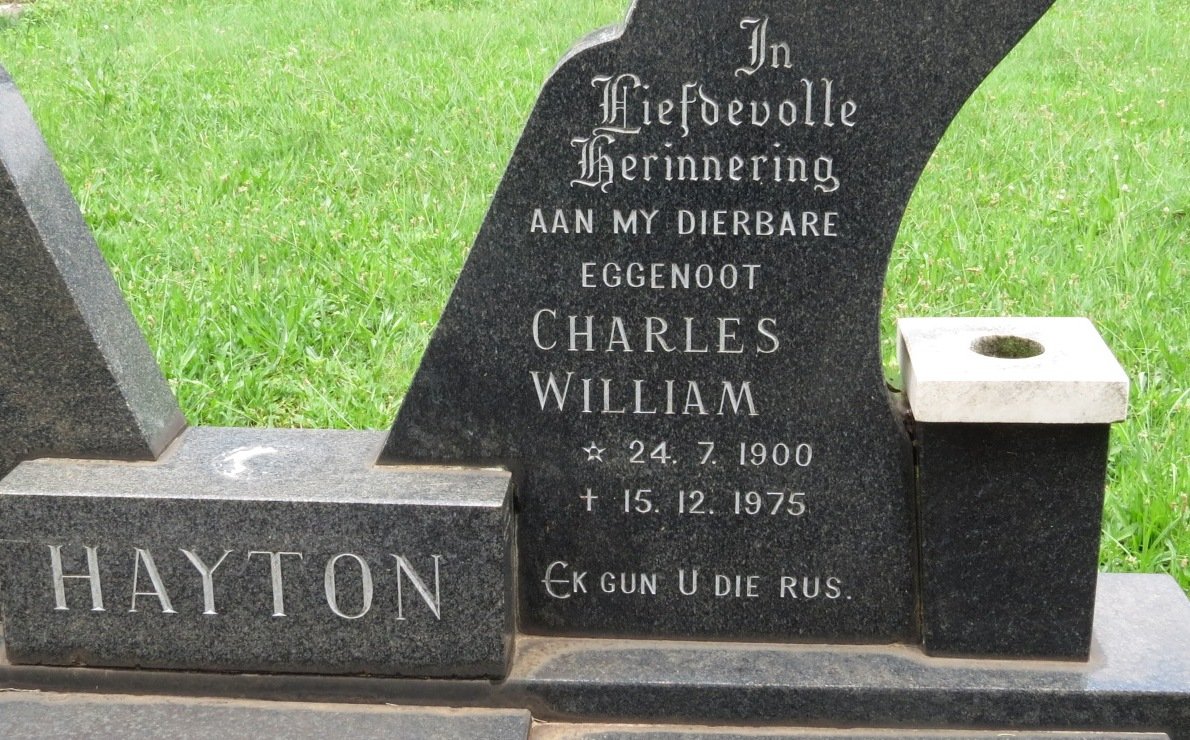 HAYTON Charles William 1900-1975