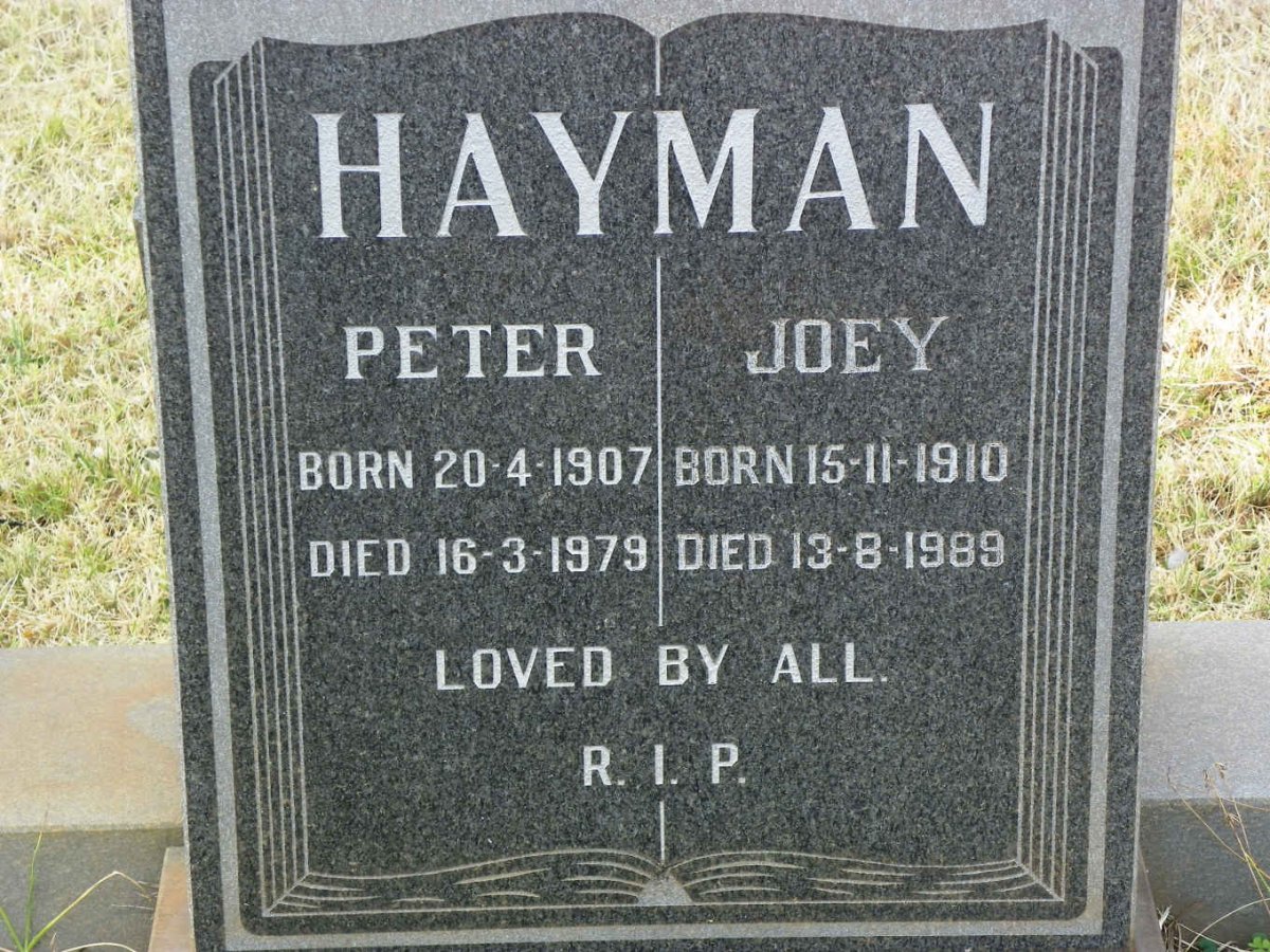 HAYMAN Peter 1907-1979 &amp; Joey 1910-1989