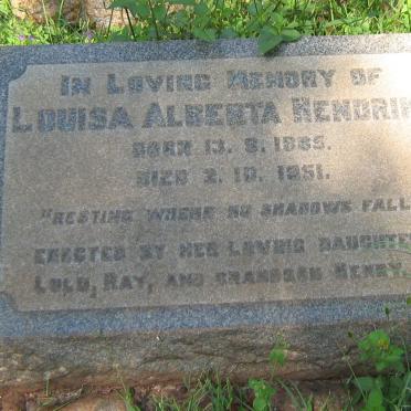 HENDRIKS Louisa Alberta 1885-1951