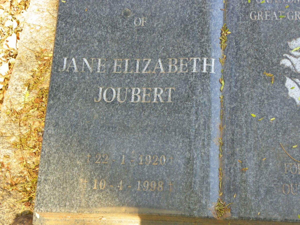 HERMAN Ethel 1892-1943 :: JOUBERT Jane Elizabeth 1920-1998