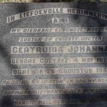 HEERDEN Gertruida Johanna, van nee COETZEE 1922-1958