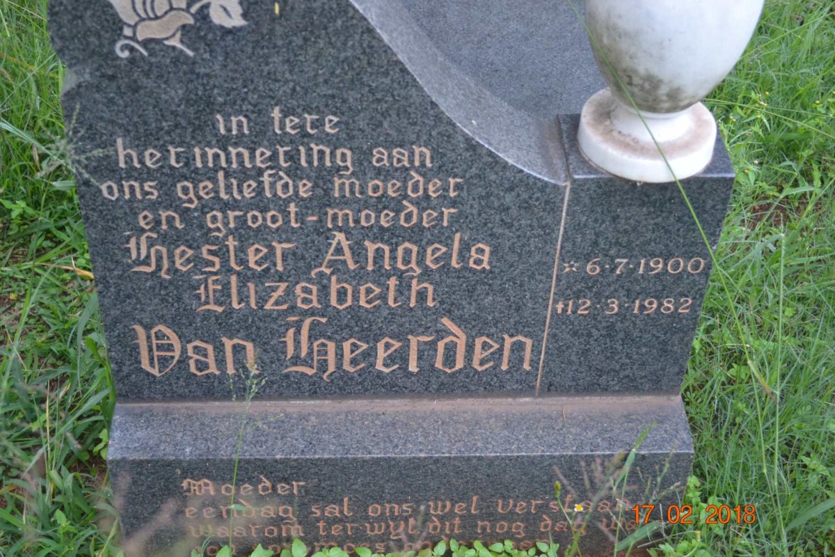 HEERDEN Hester Angela Elizabeth, van 1900-1982