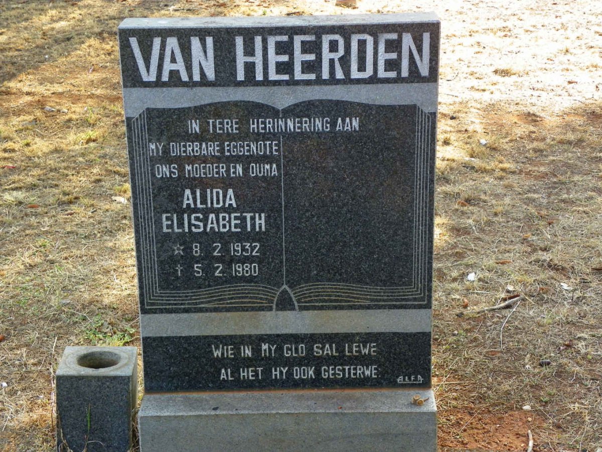 HEERDEN Alida Elisabeth, van 1932-1980