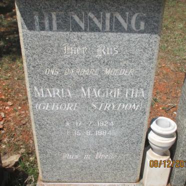 HENNING Maria Magrietha nee STRYDOM 1924-1984