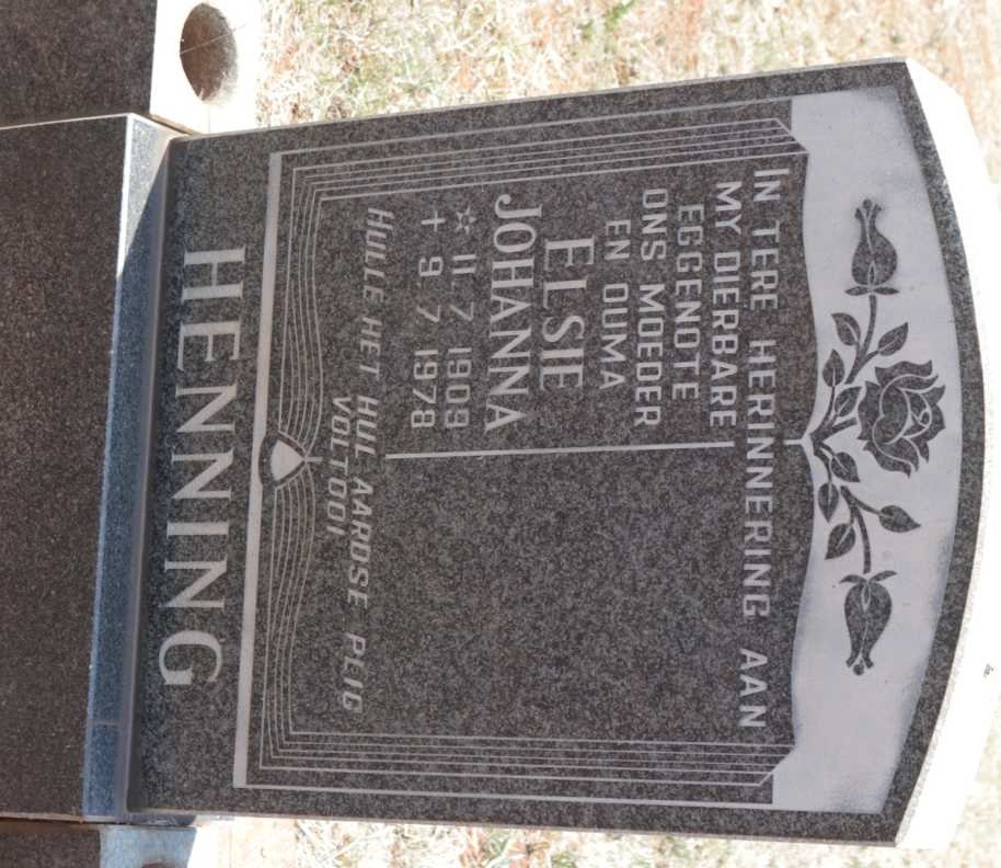 HENNING Elsie Johanna 1909-1978