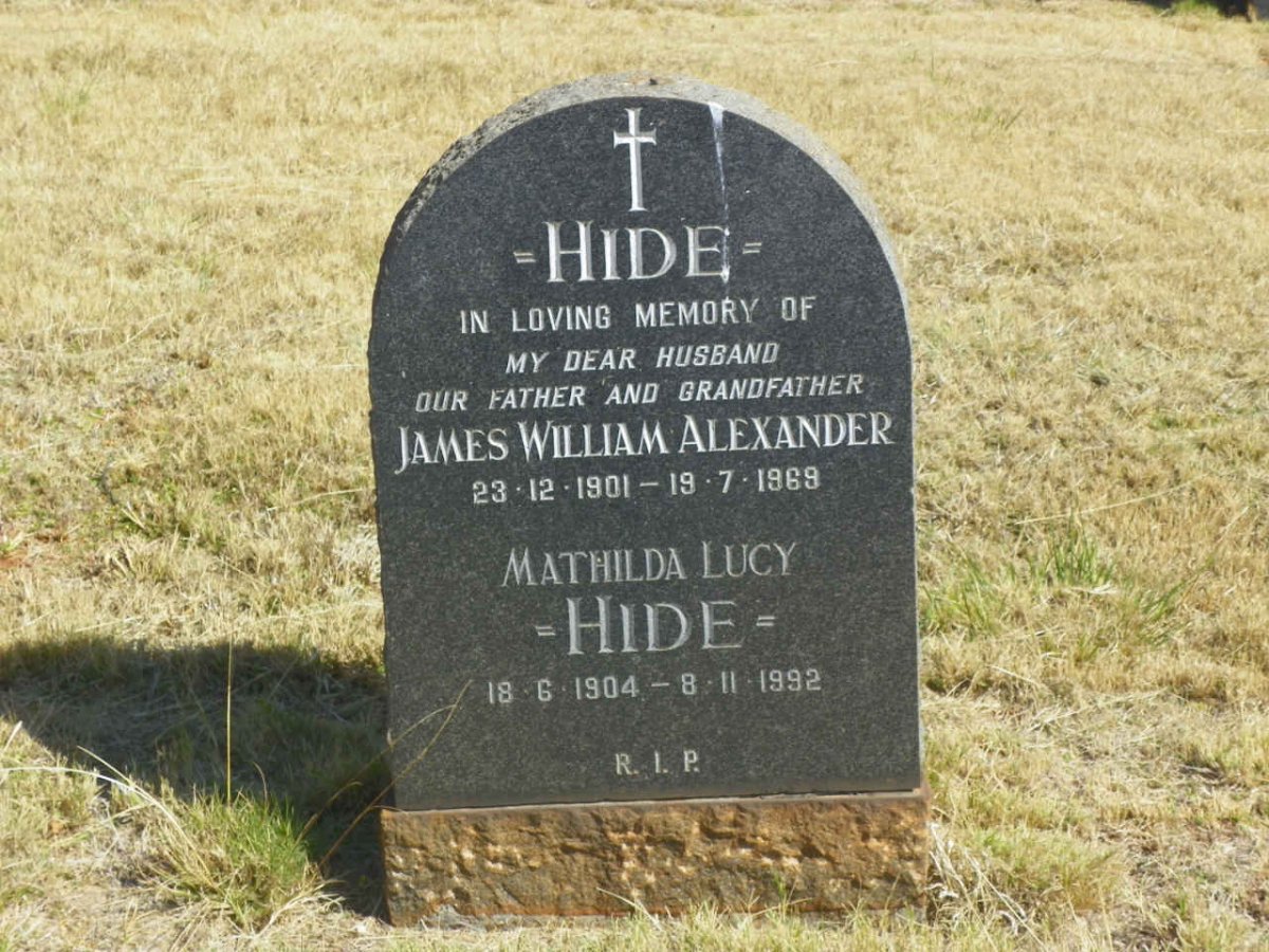 HIDE James William Alexander 1901-1969 &amp; Mathilda Lucy 1904-1992