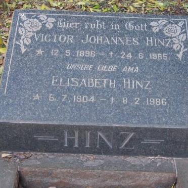 HINZ Victor Johannes 1896-1965 &amp; Elisabeth 1904-1986