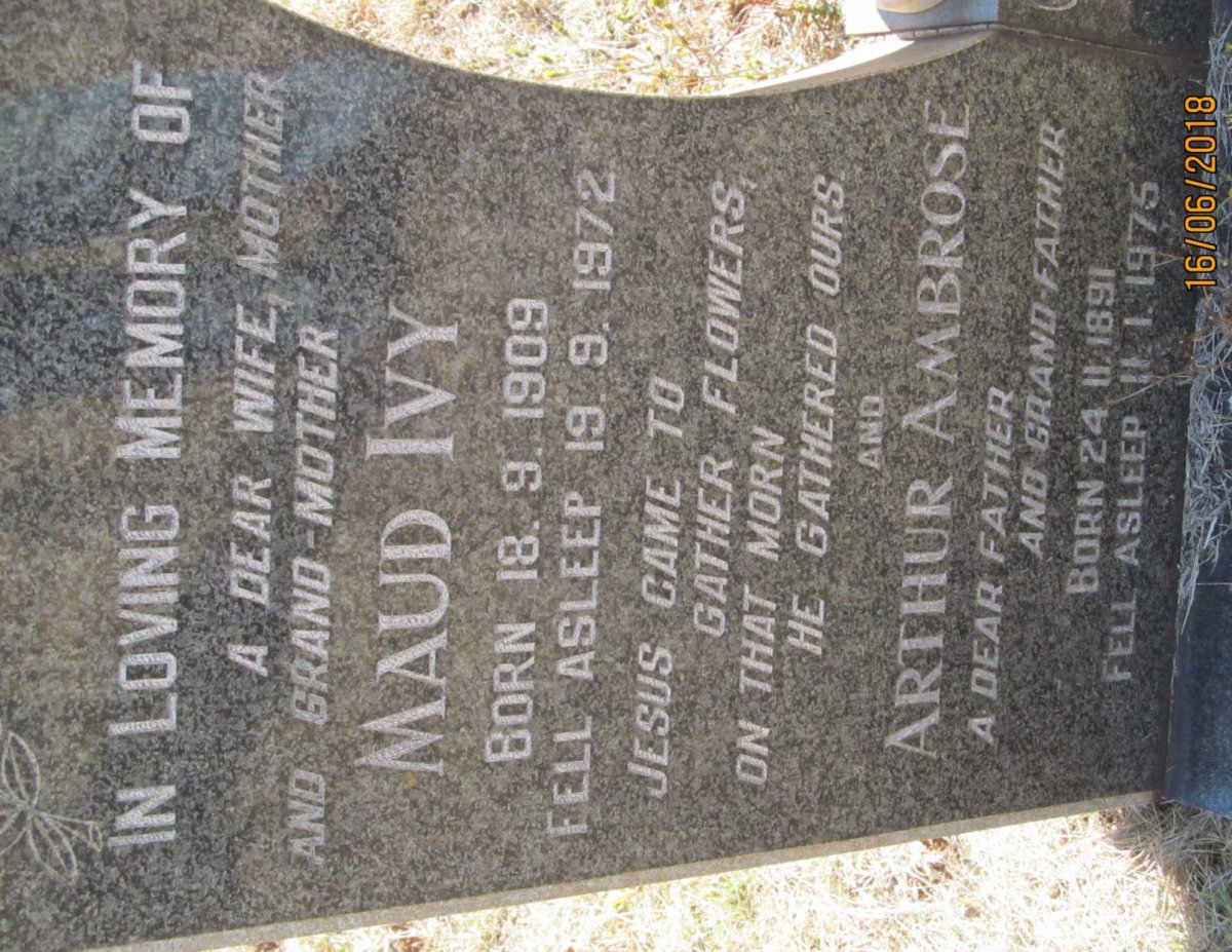 HIDE Arthur Ambrose 1891-1975 &amp; Maud Ivy 1909-1972