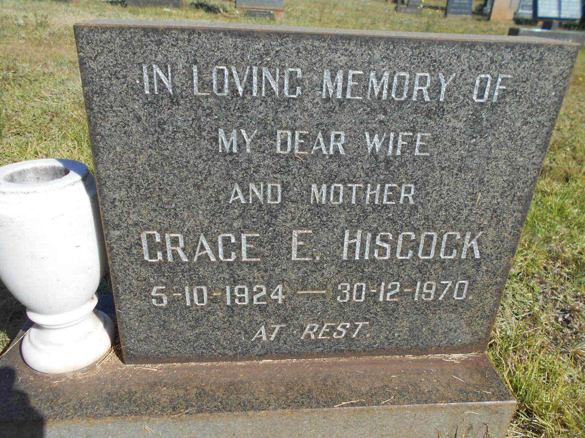 HISCOCK Grace E. 1924-1970