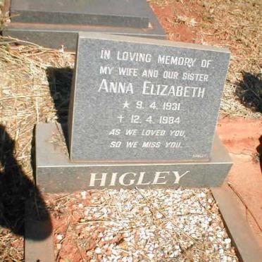 HIGLEY Anna Elizabeth 1931-1984