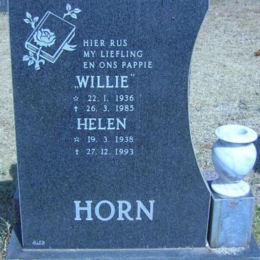 HORN Willie 1936-1985 &amp; Helen 1938-1993
