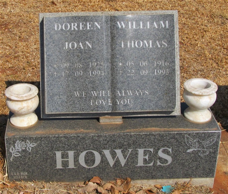 HOWES William Thomas 1916-1993 &amp; Doreen Joan 1925-1994