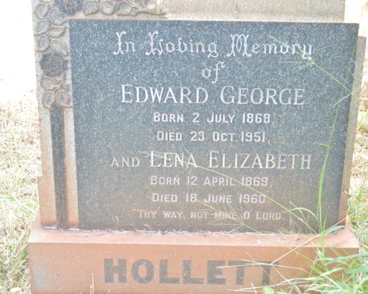 HOLLETT Edward George 1868-1951 &amp; Lena Elizabeth 1869-1960