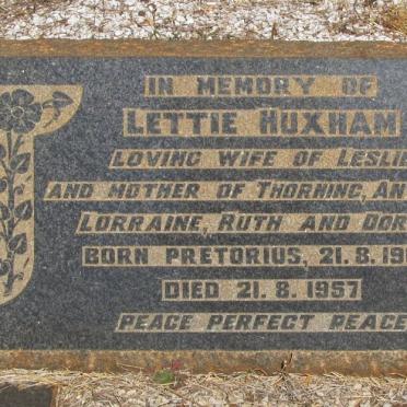 HUXHAM Lettie 1908-1957