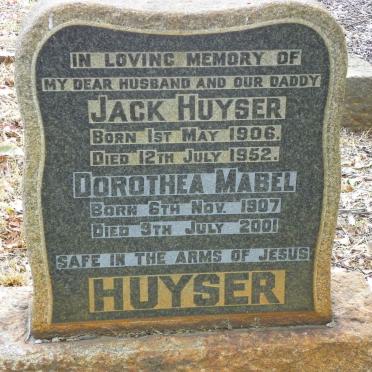 HUYSER Jack 1906-1952 &amp; Dorothea Mabel 1907-2001